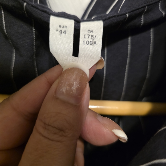 Arket Black Pinstripe Wrap Cotton Dress - Picture 6 of 8